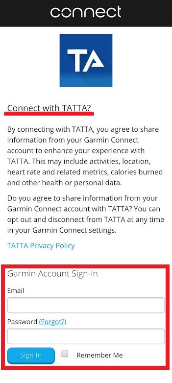 Garmin ConnectとTATTAを連携させる